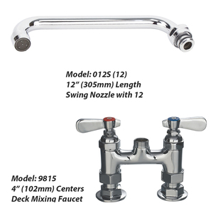 9815-12 chromé <span class=keywords><strong>4</strong></span> pouces trou central monté sur le pont robinet de cuisine Double garde-manger Restaurant évier robinet - Product Image 3