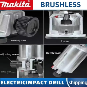 Recortadora Inalámbrica Makita <span class=keywords><strong>DTR</strong></span> 50, Recargable, Sin Escobillas, 10000-30000 RPM, Mandril de 6-8 mm, Portátil, para Trabajos en Madera, Grabado, Fresado y Ranurado - Product Image 2