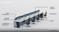 L'intégrateur de système Kesino personnalise les meubles de la console de la salle de commande du centre de commande du bureau d'expédition de la salle de commande centrale en forme d'arc