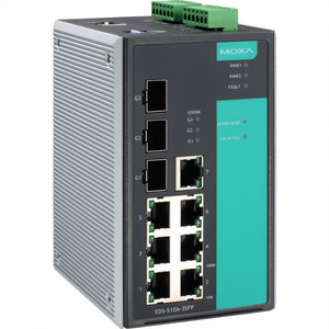 Switch Ethernet Industrial Moxa EDS-510A-3SFP-T Administrado de 8 Puertos Gigabit para Riel DIN - Product Image 2