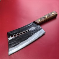 Couteau à os en acier à ressort forgé Indali, manche en bois fait main, noir, pour cuisine, boucherie, abattage, épaisseur 8 mm