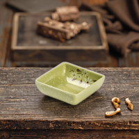 Plat à sauce vert et carré en mélamine, 3 pouces, petit format, vente en gros, neuf