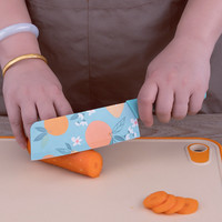 Ensemble de couteaux de cuisine bleu menthe à motifs floraux, 3 pièces, en acier inoxydable, lames revêtues, manche perforé, pour la cuisine à domicile
