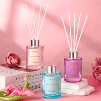 Diffuseur d'arômes transparent de 120 ml, flacon rond pour parfum, flacon en verre transparent romain