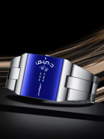 Reloj de Cuarzo para Hombre POEDAGAR 857 con Visualización Única de Hora Saltante, Sin Agujas, Esfera Azul Creativa, Reloj de Pulsera Casual y Moderno