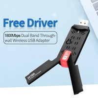Adaptador Wifi 6 USB Gratuito, 1800Mbps, USB 3.0, Dongle Wifi 6, RTL8832BU, 802.11ax, Adaptador de Red Inalámbrica