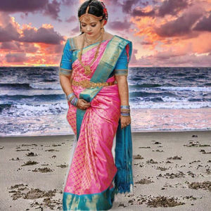 Sari de Punto de Algodón Largo hasta el Suelo, Diseño de Crochet, Estilo Bohemio Vintage, Casual para Mujer, con Estampado de Lámina, Secado Rápido - Product Image 3