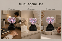 Lampe à plasma en forme de cœur romantique, taille moyenne, verre décoratif, blanc chaud, DC 6V, veilleuse pour chambre à coucher, décoration de la maison, cadeau de la Saint-Valentin