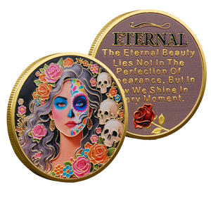 库存永恒美容铁工艺电镀3D纪念纪念币冲压紫外印刷励志信息定制免费 - Product Image 1