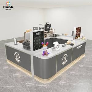 Hot Selling Luxury Coffee Shop Counter <b>Bar</b> with <b>LED</b> <b>Lighting</b> and Eco-Friendly Design for Cafe Shops - Product Image 1