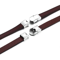 Lot de 3 fermoirs de verrouillage pour bracelet de montre en acier inoxydable, multi-tailles, couleur argent, pour la fabrication de bijoux en cuir, connecteur boucle DIY