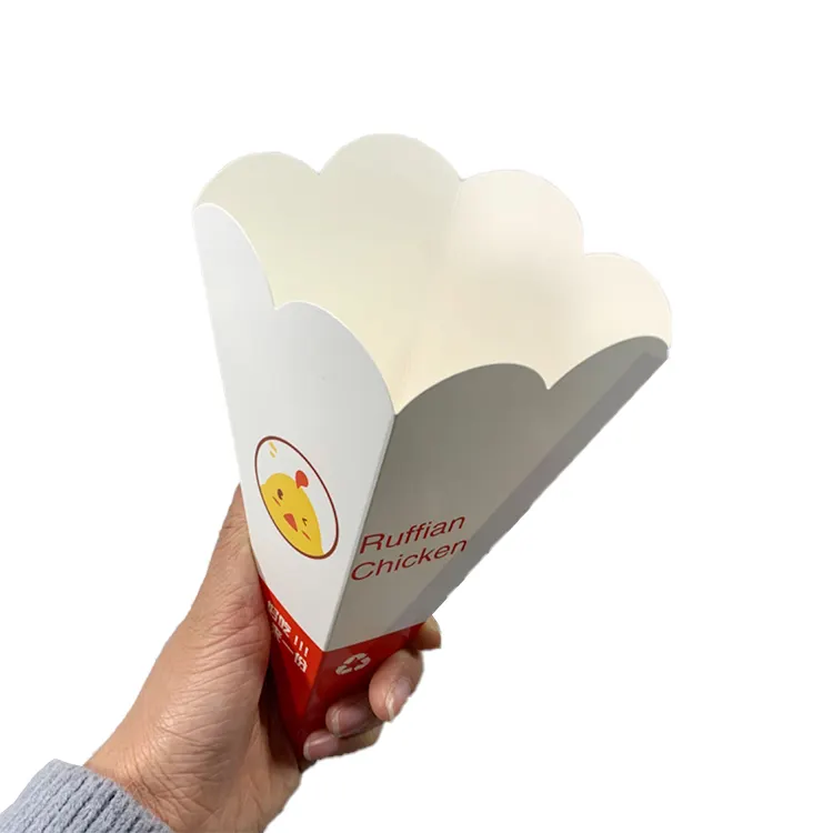 Factory Customized Greaseproof Food Packaging Cone bubble Waffle eggs Fried Chicken Popcorn Paper Box