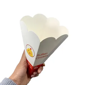 Factory Customized Greaseproof Food Packaging Cone Bubble Waffle Eggs Fried Chicken Popcorn Paper Box