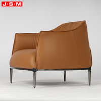 Fauteuil d'appoint confortable pour salon, fauteuil moderne rembourré, canapé simple luxueux et moelleux avec pieds en métal