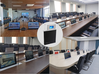 Système de levage de moniteur motorisé pour équipement informatique, levage de moniteur LCD de bureau, mécanisme de levage de moniteur LCD dissimulé, système de conférence sans papier