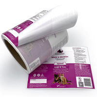 Autocollant pour pot de nourriture pour animaux de compagnie personnalisé CMJN Stratification brillante chats en conserve Chiens étiquettes de nourriture