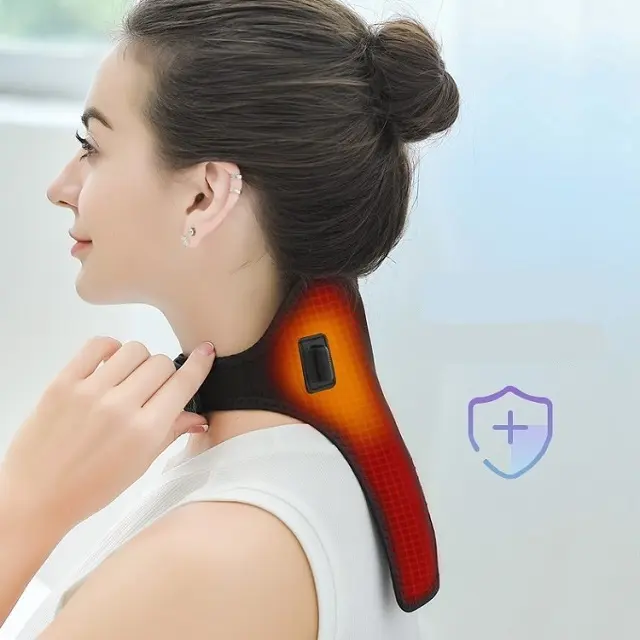 Diseño especial cuidado de la salud grafeno fisioterapia infrarrojo lejano calefacción eléctrica envoltura de cuello para aliviar el dolor de cuello