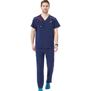 Set di Uniformi Mediche Classiche con Scollo a V per Uomo, Resistenti Tute da Infermiere e Dentista, Completo con Maglietta a Maniche Corte e Pantaloni per Veterinari e Ospedali - Product Image 5