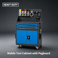 Coffre à outils industriel mobile robuste, capacité de charge de 200 kg, avec système de verrouillage à clé, pour atelier de mécanique, garage, armoire de rangement