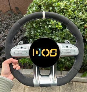 Volant en fibre de carbone personnalisé avec LED pour Mercedes-Benz 2015-2021 W205 C300 E260 E300 S400 G350 GLA <span class=keywords><strong>43</strong></span> GT <span class=keywords><strong>AMG</strong></span> GLB <span class=keywords><strong>GLC</strong></span> SL - Product Image 2