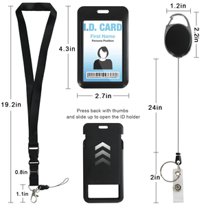 Porta Tarjetas <span class=keywords><strong>de</strong></span> Identificación Personalizable con Cubierta Deslizante <span class=keywords><strong>de</strong></span> ABS, con Hebilla Retráctil Ovalada Tipo Crucero, <span class=keywords><strong>para</strong></span> Oficina, Hombres y Mujeres - Product Image 2