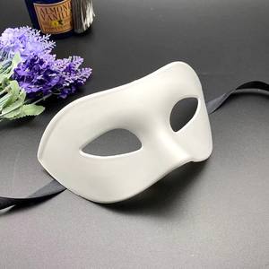 Halloween e Retro decorazioni per feste di natale bianco toppa per occhio ispessita maschera nera per adulti mezza faccia - Product Image 4