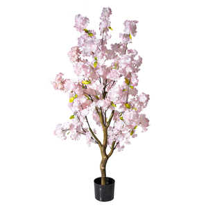 PZ-4-82 Temu Faux Rose Blanc Faux Sakura Fleur En Pot Artificielle Fleur De Cerisier Arbre Plante pour La Décoration De Mariage - Product Image 2