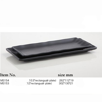 Assiette rectangulaire en mélamine incassable de 12 pouces pour sushis et grillades, idéale pour la restauration japonaise