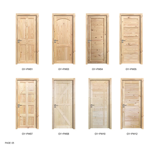 Puertas Corredizas Interiores de Madera de <span class=keywords><strong>Pino</strong></span> Sólido Modernas de Alta Calidad, Diseño Personalizado de Fabricante Chino - Product Image 2