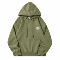 Hoodie Katun Custom 350g Berat 100% Katun Hoodie Pria Grosir Logo Custom French Terry Hoodie Polos Model Longgar