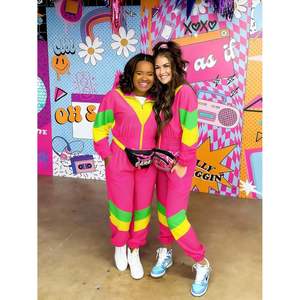 Mono de Mujer Estilo Años 80 y 90, Chaqueta Cortavientos de Manga Larga, Traje Deportivo de una Pieza, Poliéster de Peso Medio, Atuendo para Fiesta - Product Image 5