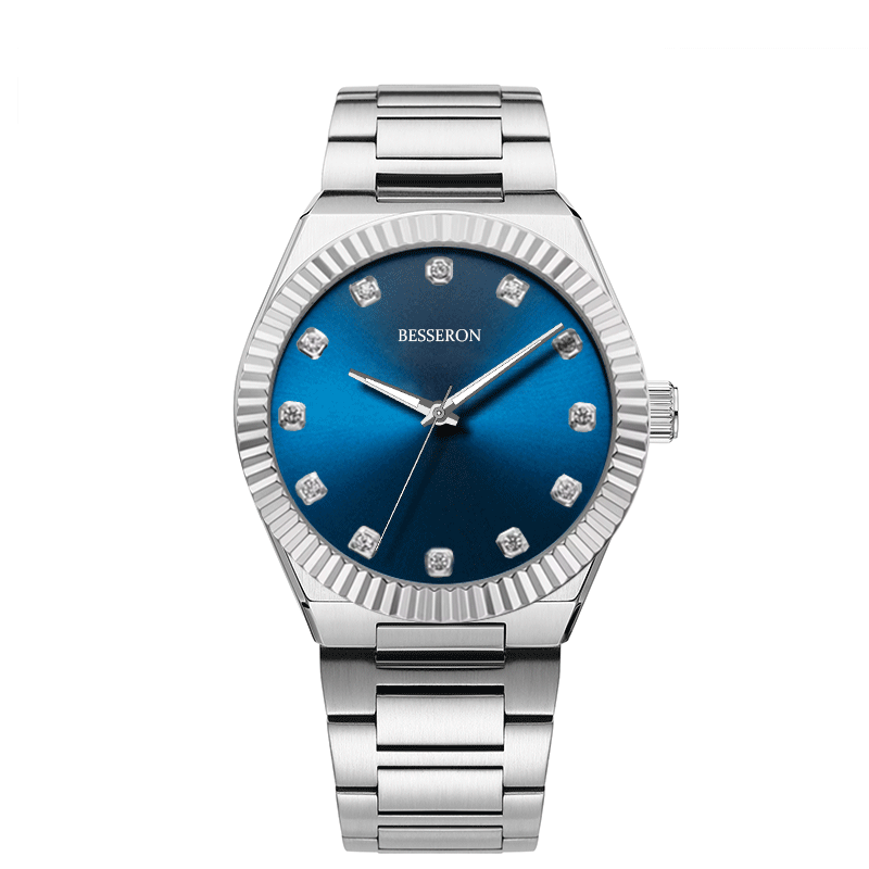 dark blue dial mechanical watch