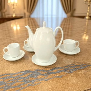 Ensemble de théière en porcelaine mince-Service à thé en céramique de haute qualité avec design résistant à la chaleur et style minimaliste de luxe - Product Image 1