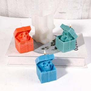 Molde para velas con diseño gótico de fantasma 'No Say/Look/Listen', Molde para velas en caja de regalo, Herramienta para velas con forma de esqueleto - Product Image 5