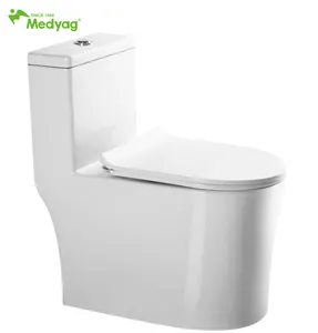 Medyag MJ-P-8013 Conjunto de bano de ceramic de cubierta de asiento de liberacion suave inodoro de una pieza sifon inodoro