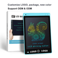 Tablette d'écriture numérique LCD portable de 12 pouces, colorée, anti-chute, pour le dessin et l'écriture des enfants