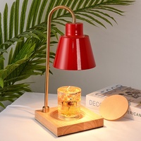 Lampe chauffe-bougie électrique de luxe nordique en bois massif et métal, avec diffuseur d'arômes réglable pour bougies parfumées d'intérieur (vente en gros)