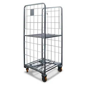 Carrello della lavanderia staccabile di rotolamento del filo metallico del trasporto di stoccaggio industriale portatile pieghevole commerciale