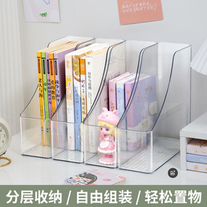 Transparent Desktop Bookshelf Rectangle Multifunction Storage Box For <b>Desk</b> Student <b>Study</b> Organizer - Product Image 4
