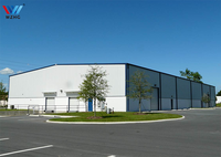 Structure de hangar en acier préfabriqué, bâtiments d'entrepôt en acier préfabriqués à grande portée
