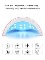 Lampe à ongles UV LED USB 36W rose à texture facetée, sécheuse pour vernis gel, design mignon pour la maison et le salon