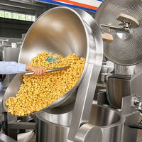 Commerciële olie popcornmachine gas 50 kg/uur ball butterfly popcornmaker karamel fruit zoute smaak voor snackfabriek