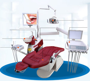 Hot Selling Fashion Synthetic Leather Red Portable <strong>Dental</strong> <strong>Unit</strong> <strong>Dental</strong> Chair - Product Image 3