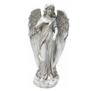 Estatua de Ángel de Mármol Blanco de Tamaño Real <span class=keywords><strong>con</strong></span> Alas para Decoración de Jardín Exterior en Venta - Product Image 6