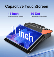 Terminal de point de vente Noryox Smart Desktop 11 pouces Android 14 avec imprimante sans contact 80 mm et écran client de 2,4 pouces