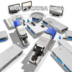 Conector de Red Cat6A Chapado en Oro ZOERAX RJ-5018S-C6A, Transmisión de 10 Gbps, 500 Mhz, Cable de 23 AWG, RJ45 Blindado, Ethernet de 1000M - Product Image 2