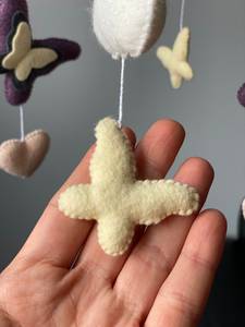 Móviles de bebé de cuna interactiva Bohemia con mariposas de peluche nubes <span class=keywords><strong>para</strong></span> bebé niña vivero hecho a mano fieltro Luna estrella bebé móviles - Product Image 2