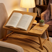 Bureau d'ordinateur portable pliable en bambou réglable en angle, compact et mobile pour chambre à coucher, table pour ordinateur portable fixe, taille personnalisable