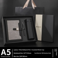 Ensemble élégant de bloc-notes, stylo et bouteille d'eau 3-en-1 avec logo personnalisé pour le bureau, coffret de bienvenue, cadeau d'entreprise