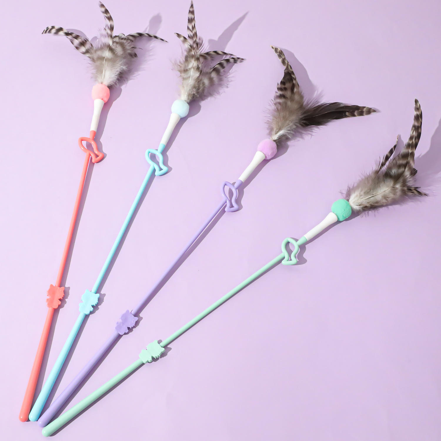 Fairy feather cat tease stick-small fish